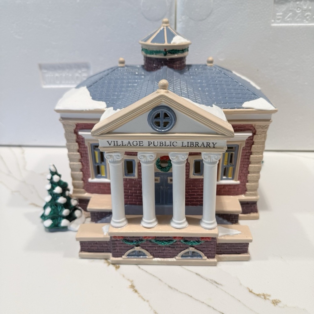 Dept 56 Village Public Library Original Snow Village Lighted 54437 Retired Boxed